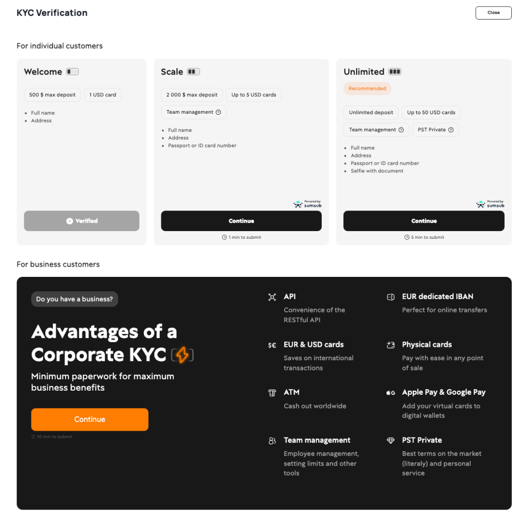 Advantage of a corporate KYC
