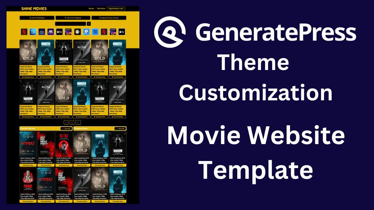 GeneratePress Theme Customization [Movie Review Website]