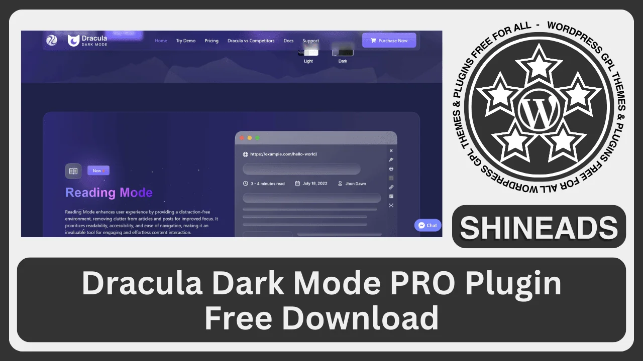 Dracula Dark Mode PRO Plugin Free Download