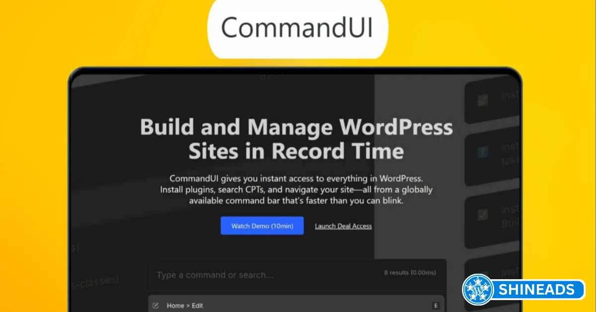 CommandUI - Build and Manage WordPress Sites in Record Time