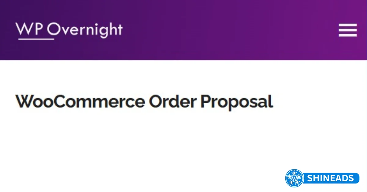 WooCommerce Order Proposal